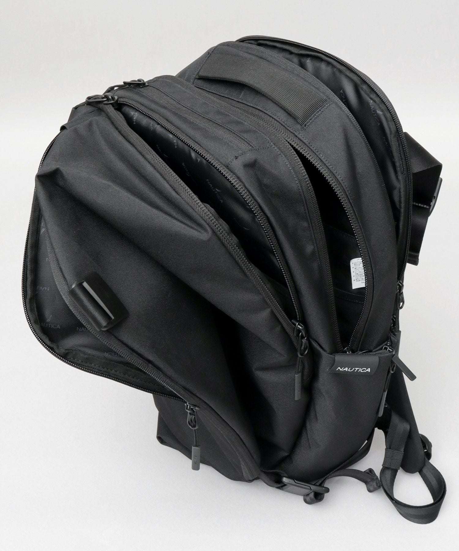 NAUTICA ブラック リュック NAUTICA Backpack Business Backpack Men's Black Simple Water-Repellent