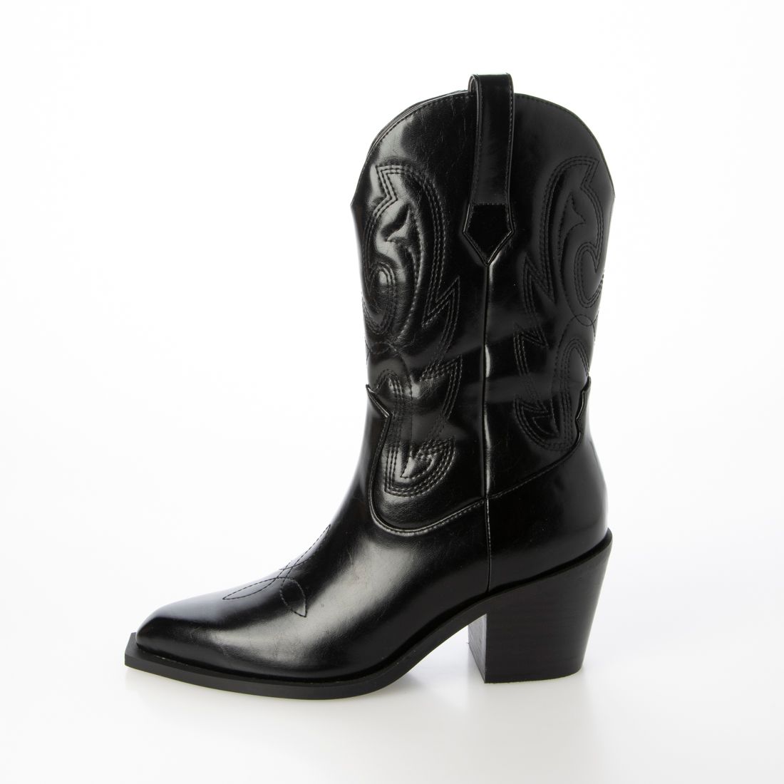 [EVOL] Western stack heel mid boots BU23784