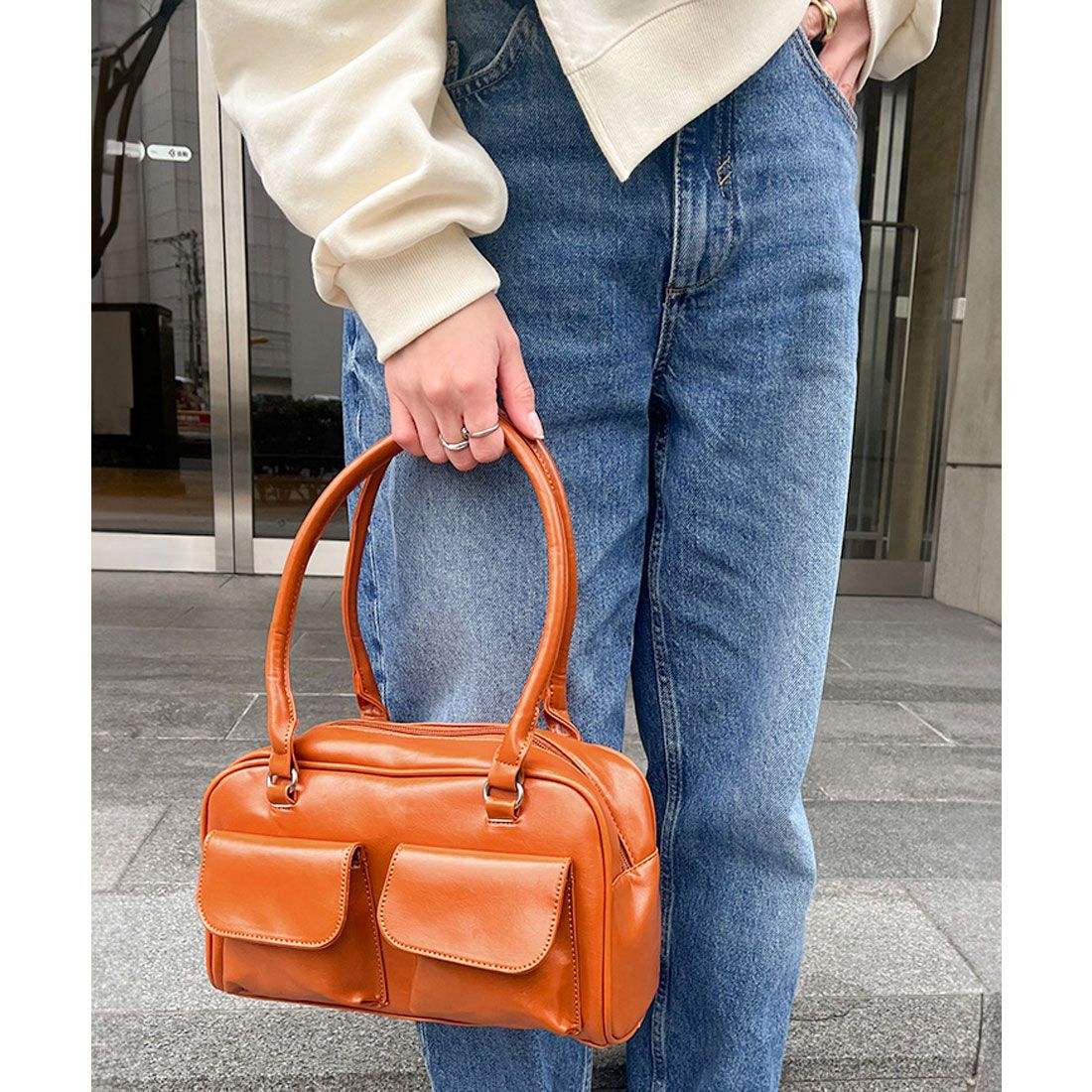 リアルスタイル REAL STYLE ハンドバッグ トートバッグ レディース 軽い 小さめ おしゃれ 通勤 黒 合皮 ミニ 女の子 通学 フェイクレザー 可愛い 韓国 シンプル