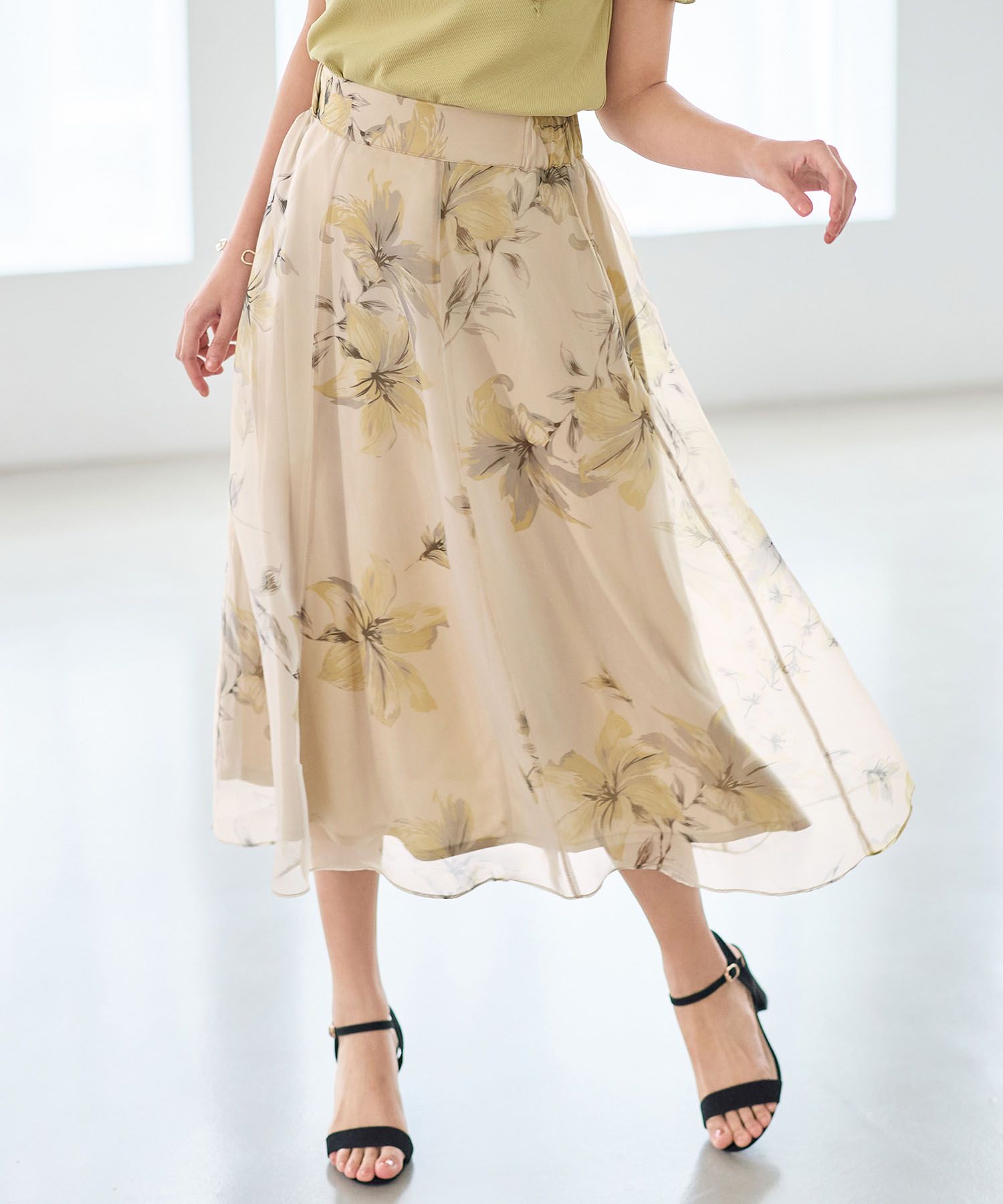 アロッタ Alotta 花柄アソートオーガンジーフレアースカート