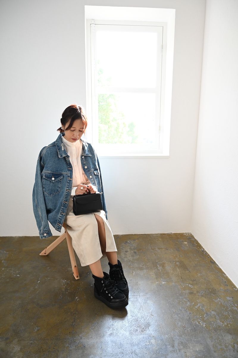 シックス CHICS ファーコンビレースアップスニーカー