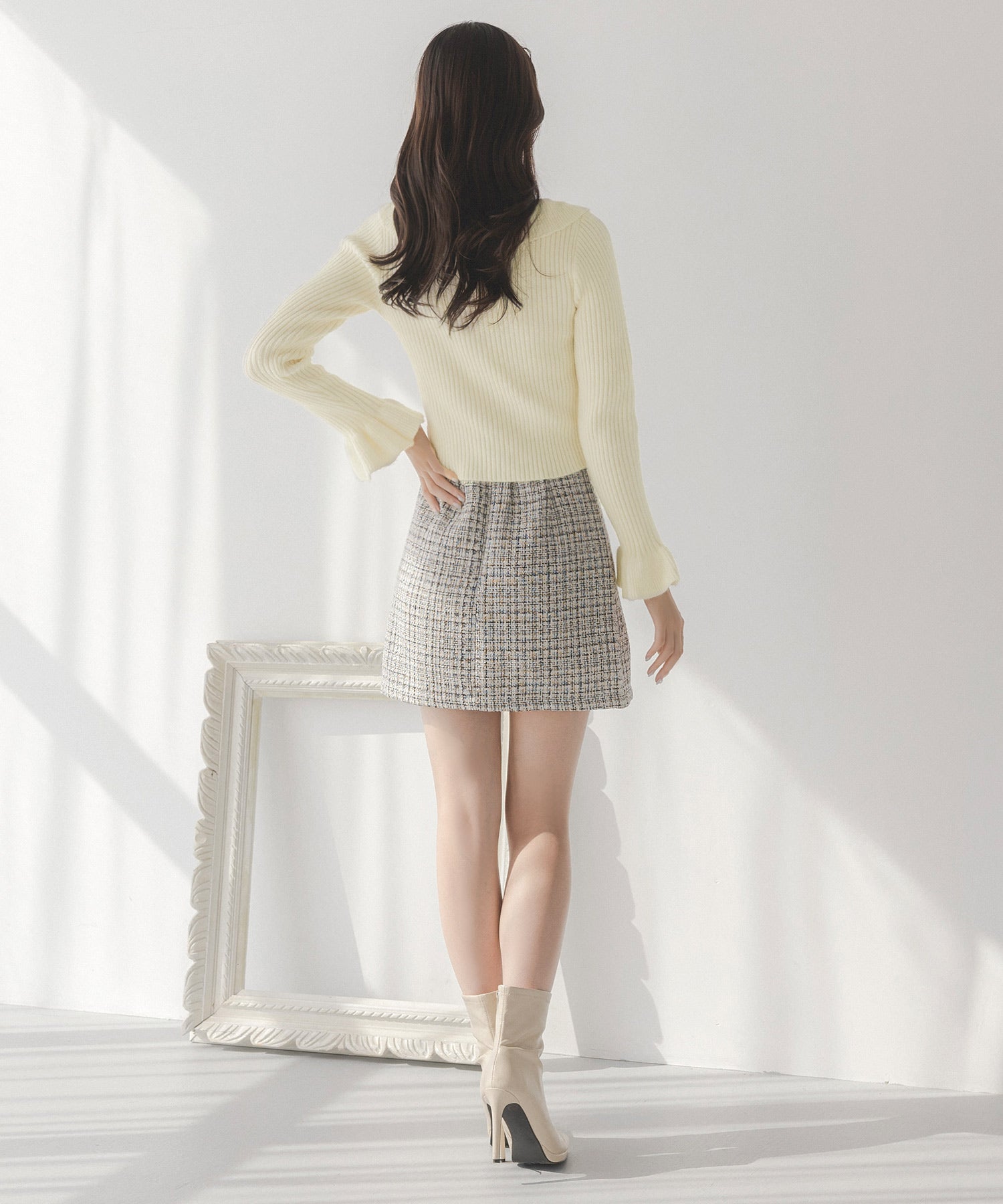 ジュリアブティック JULIA BOUTIQUE フリルデザインニットトップス/23551 （White） ホワイト