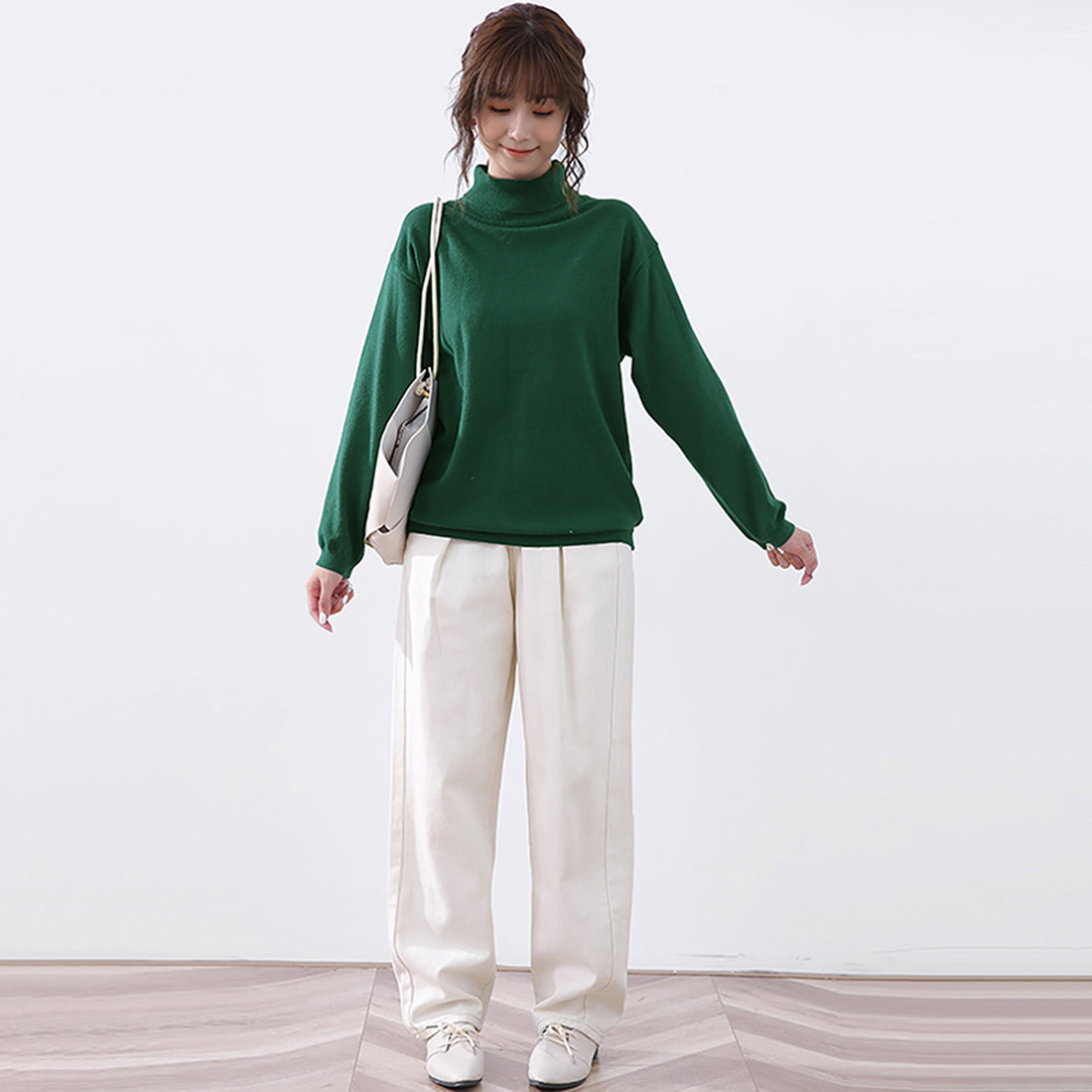 ドゥー ベル Doux Belle 秋新作 洗えるニット レディース/ トップス/ ニット カシミアタッチニット 長袖 秋 冬 オフィス （ブラック） ブラック