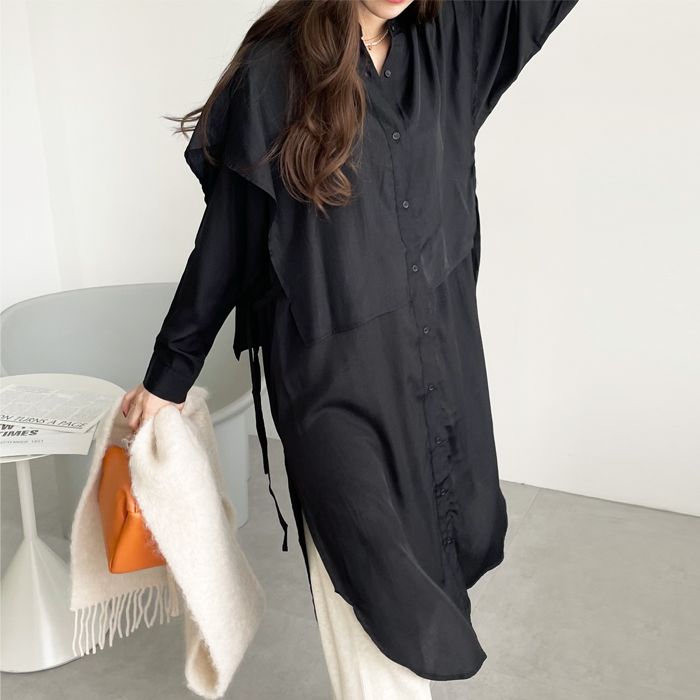 GeeRA Cape-style design shirt dress