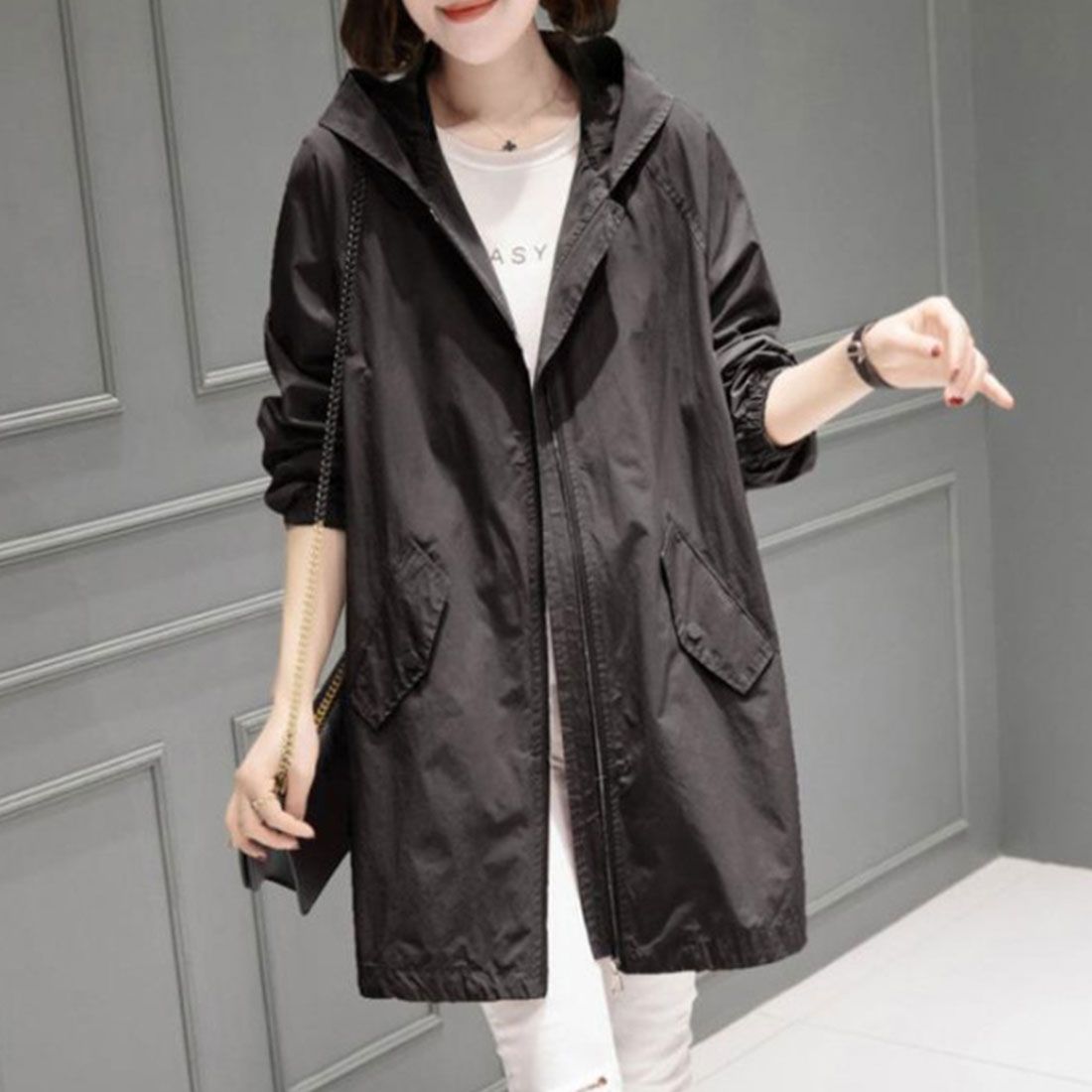 アミュレット Amulet マウンテンパーカー レディース アウター 春 秋 秋服 冬服 無地 フード 10代 20代 30代 体型カバー カジュアル ポケット 長袖