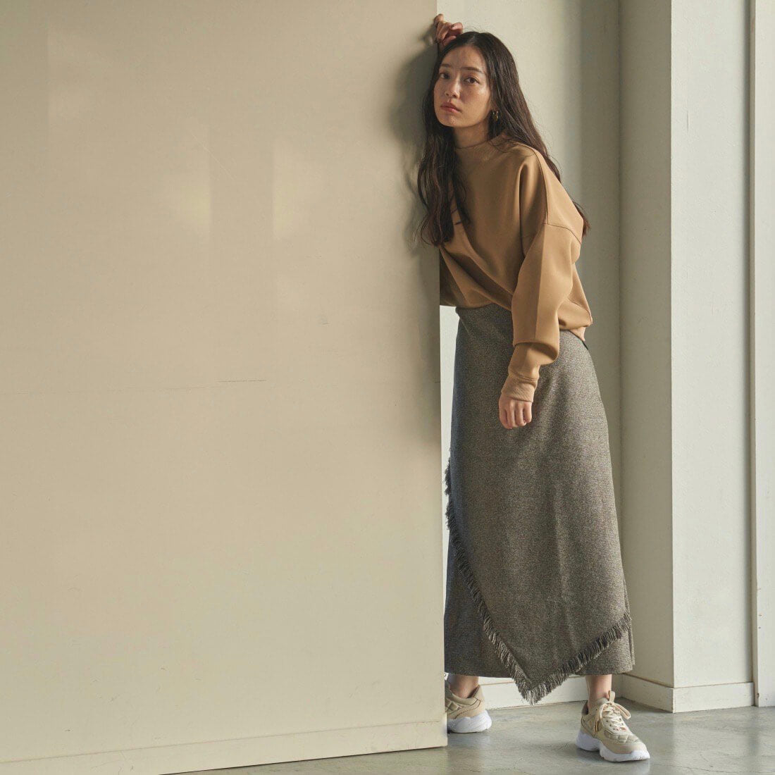 Aquila /アークイラ（Beige）キルティングボリュームスニーカー BEG