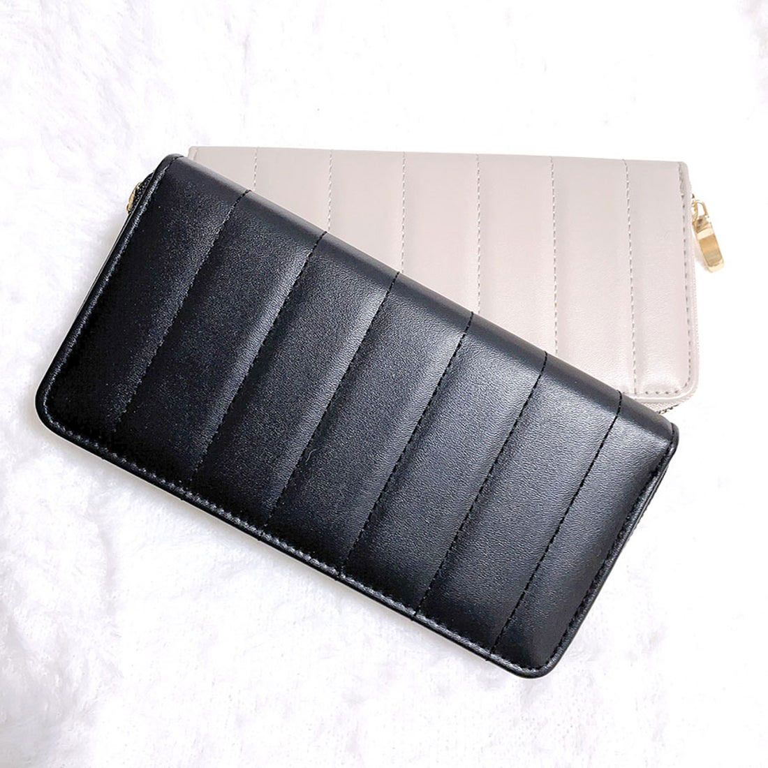 ショッピングゴー shoppinggo レディース メンズ 使いやすい長財布 ラウンドファスナー ウォレット 大容量長財布 型押し サイフ 小銭入れあり 男女兼用