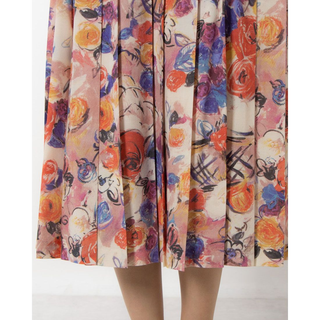 オールド イングランド OLD ENGLAND フラワープリントプリーツスカート