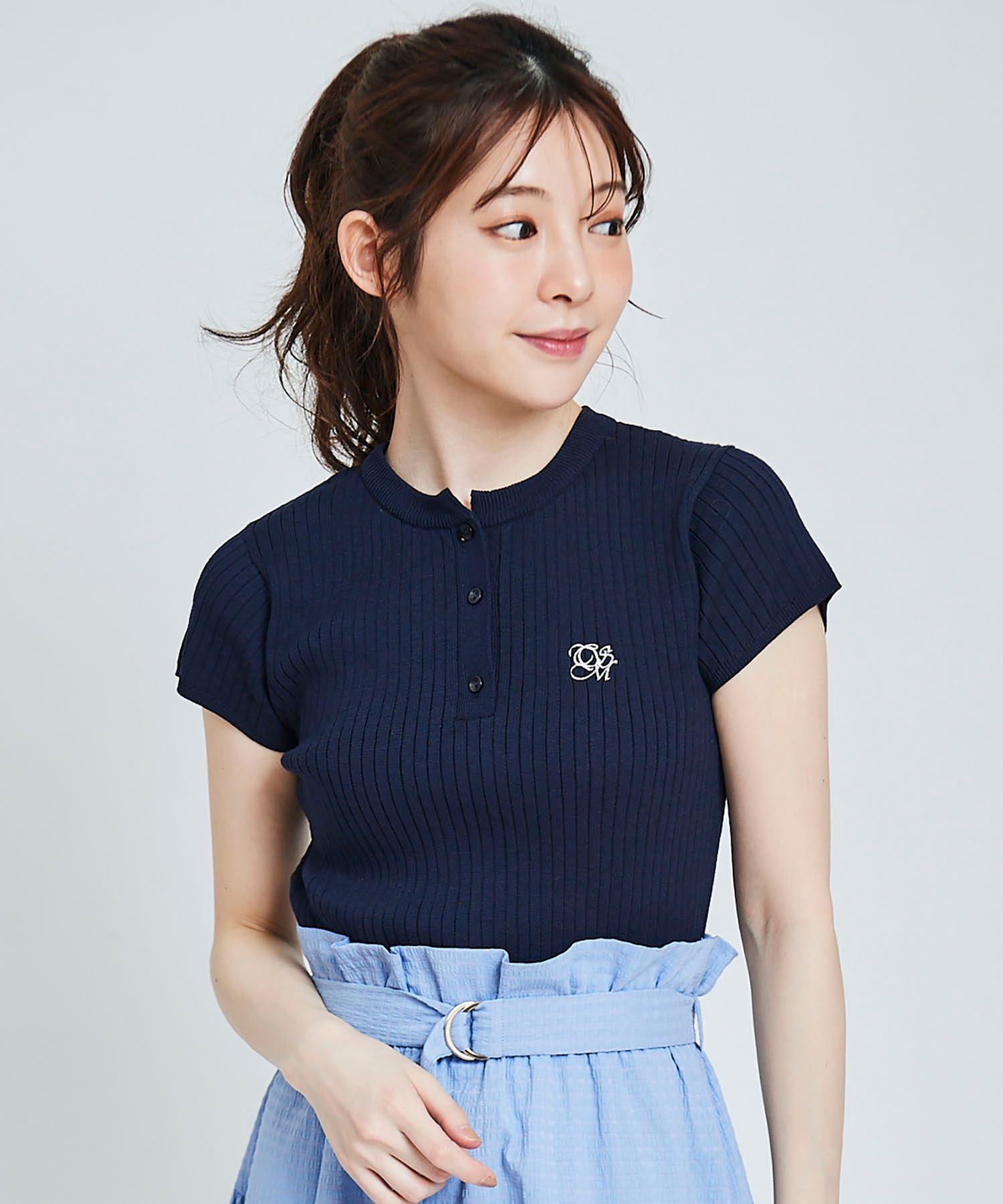 トランテアン ソン ドゥ モード 31 Sons de mode シャツ襟付き2WAYリブニット