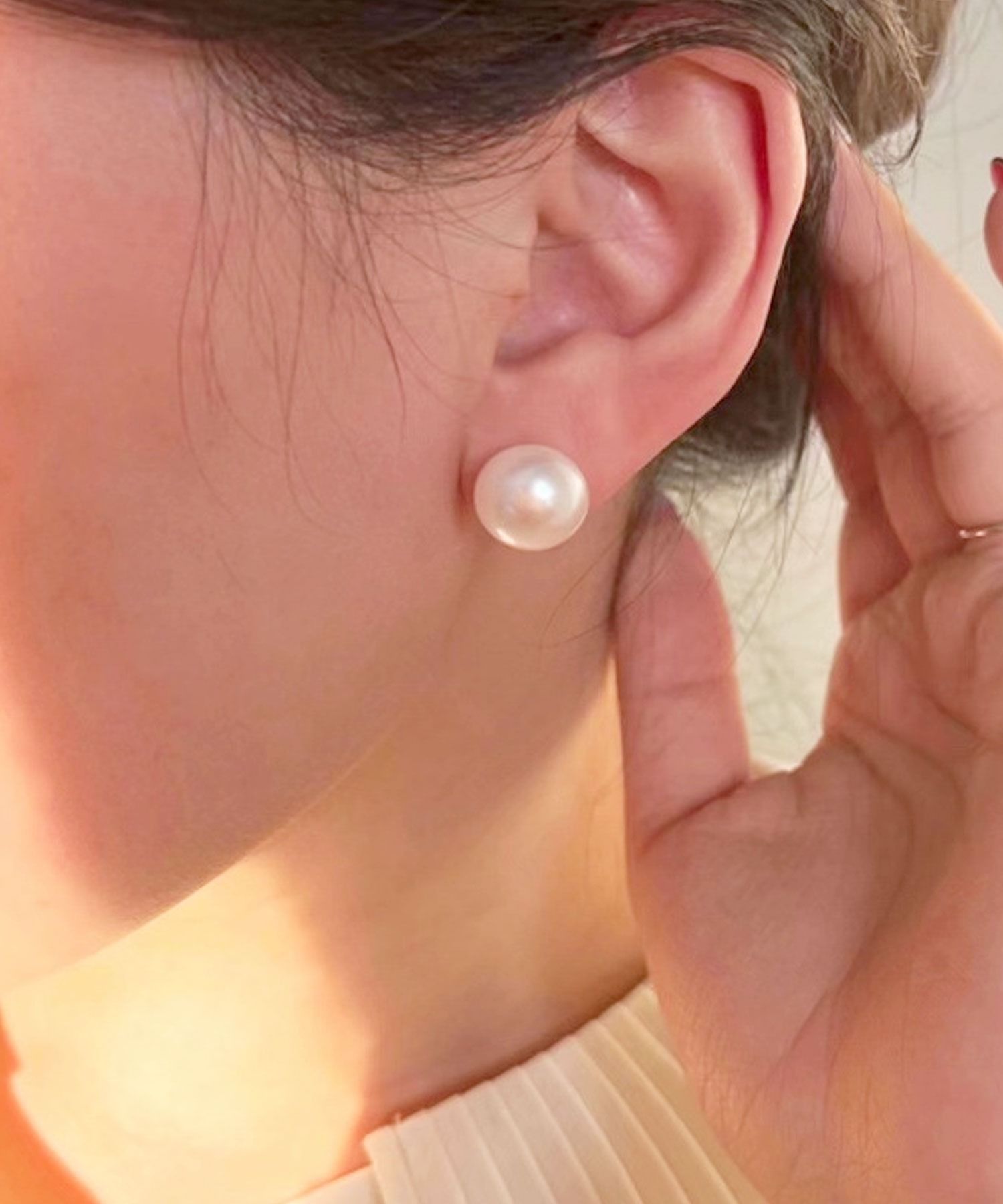 フロージュ florge 3サイズパールイヤリング 14mm