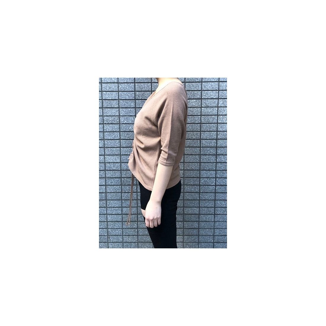 ENVYM ギャザールーズトップス ベージュ
