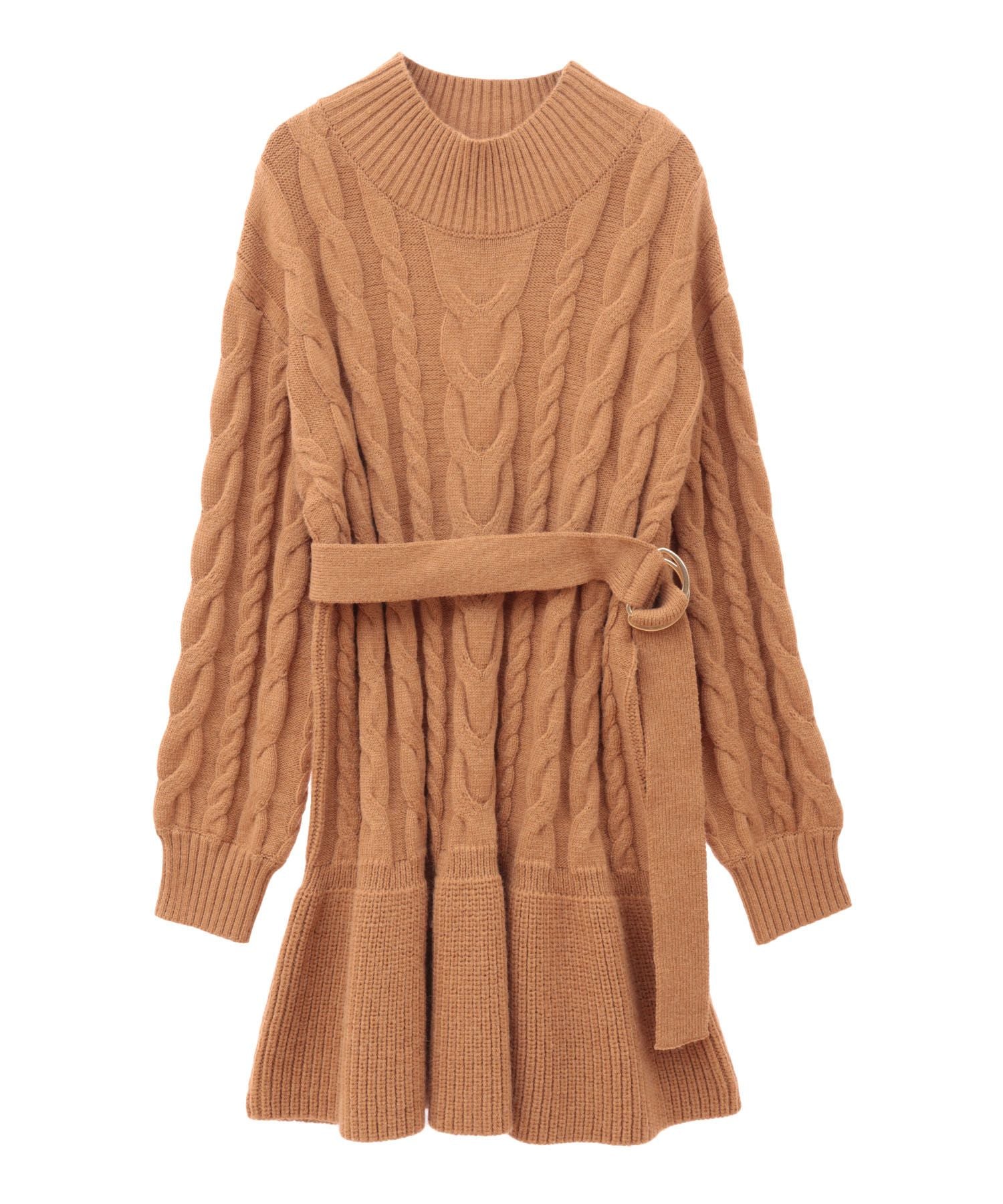 31 Sons de mode Belted cable knit dress