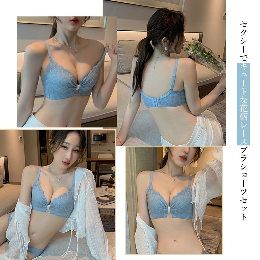 花柄レースブラショーツセット セクシー