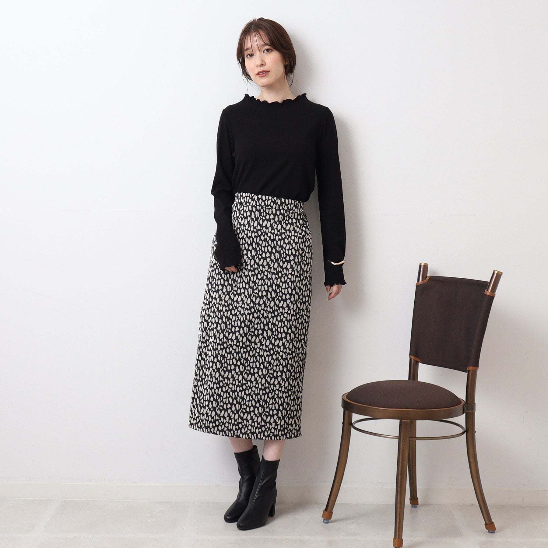シューラルー SHOO・LA・RUE メロー使いボトルネック長袖インナー