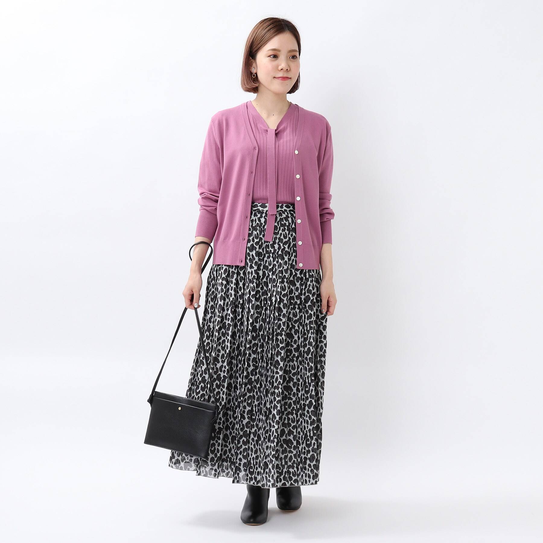 アンタイトル UNTITLED ボウタイプルオーバー+カーディガン ニット  