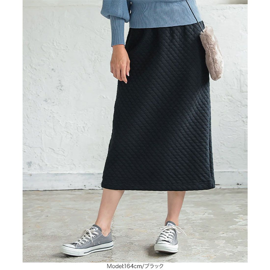 KOBE LETTUCE Quilted Narrow Skirt [M3423]