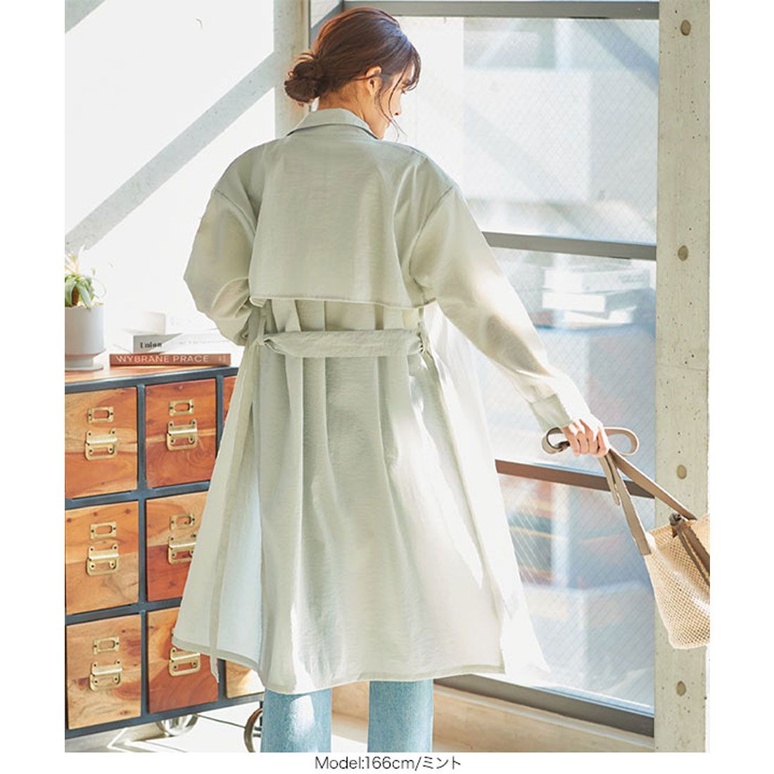 KOBE LETTUCE sheer trench coat [K1024]