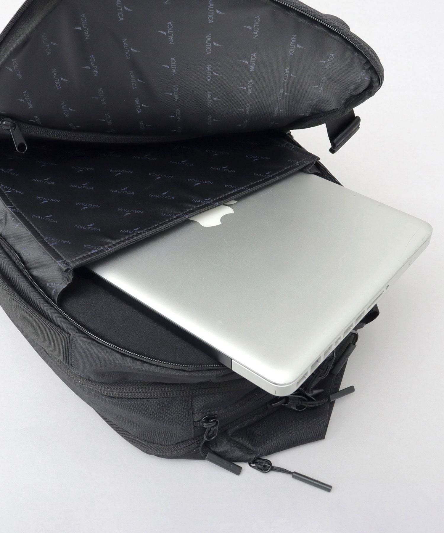 NAUTICA Backpack Business Backpack Men's Black Simple Water-Repellent