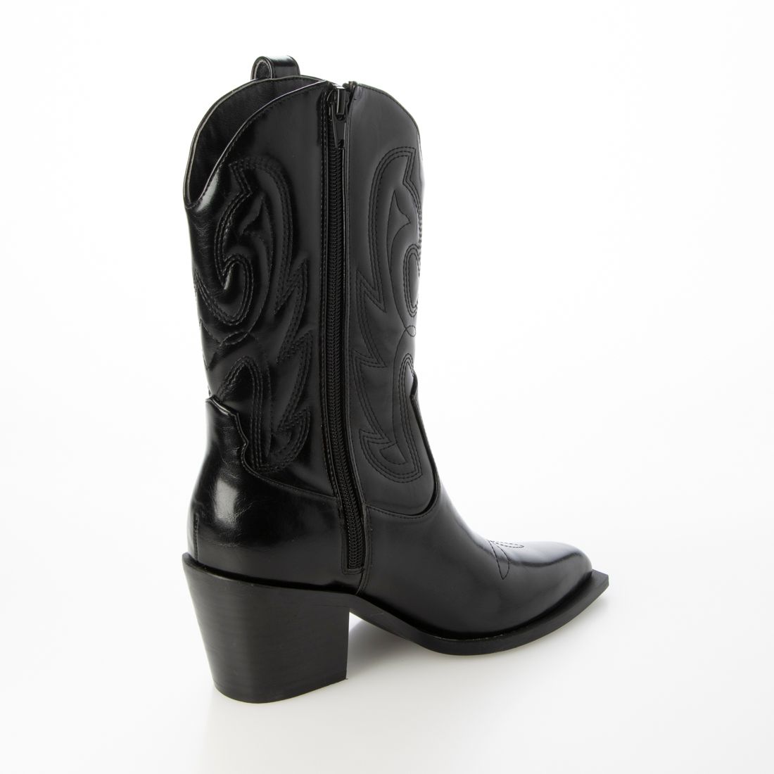 [EVOL] Western stack heel mid boots BU23784