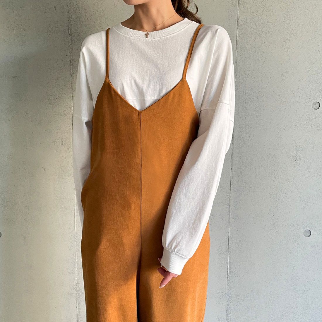 ジュノア JUNOAH バックリボンサロペット