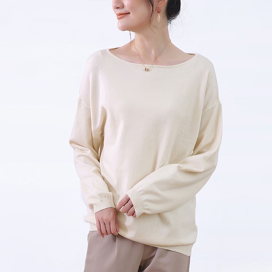 ドゥー ベル Doux Belle 秋新作 洗えるニット レディース/ トップス/ ニット カシミアタッチニット 長袖 秋 冬 オフィス