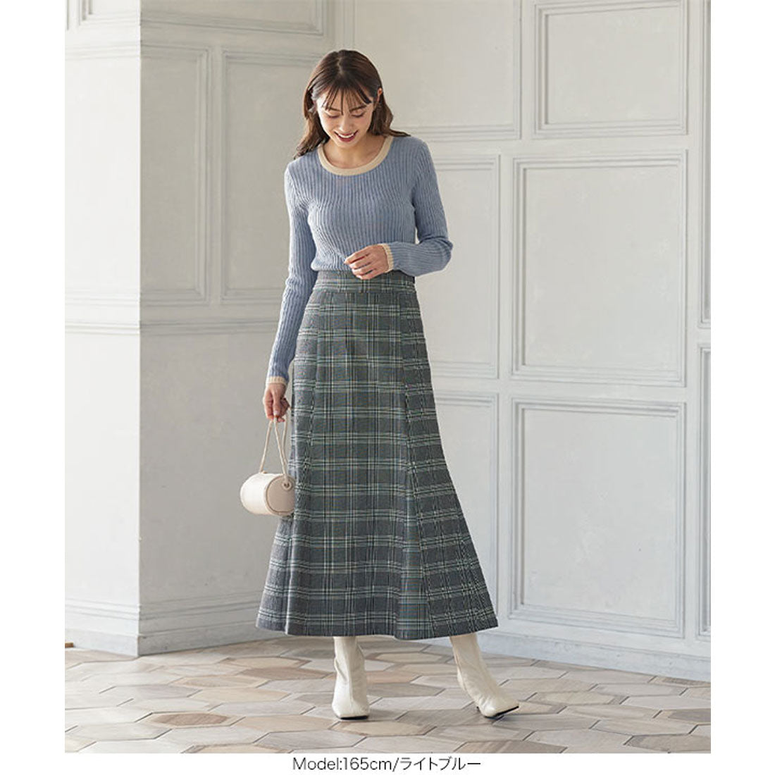 コウベレタス KOBE LETTUCE 配色パイピング風ニット [C5948] （ブラック） ブラック