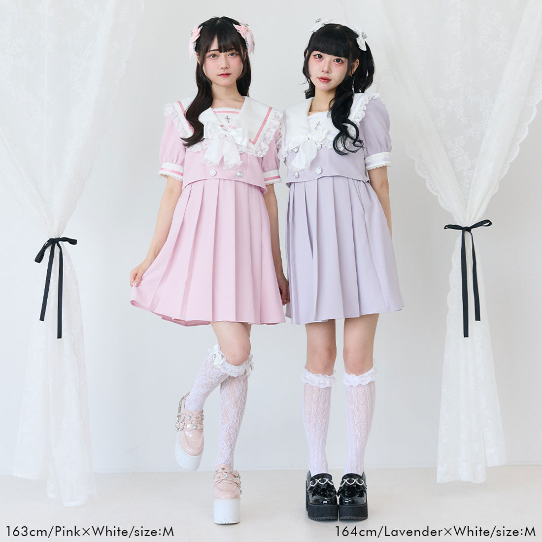 ユメテンボウ 夢展望 闇学園クロスワンピース （ネイビー×ブラック） ネイビー×ブラック