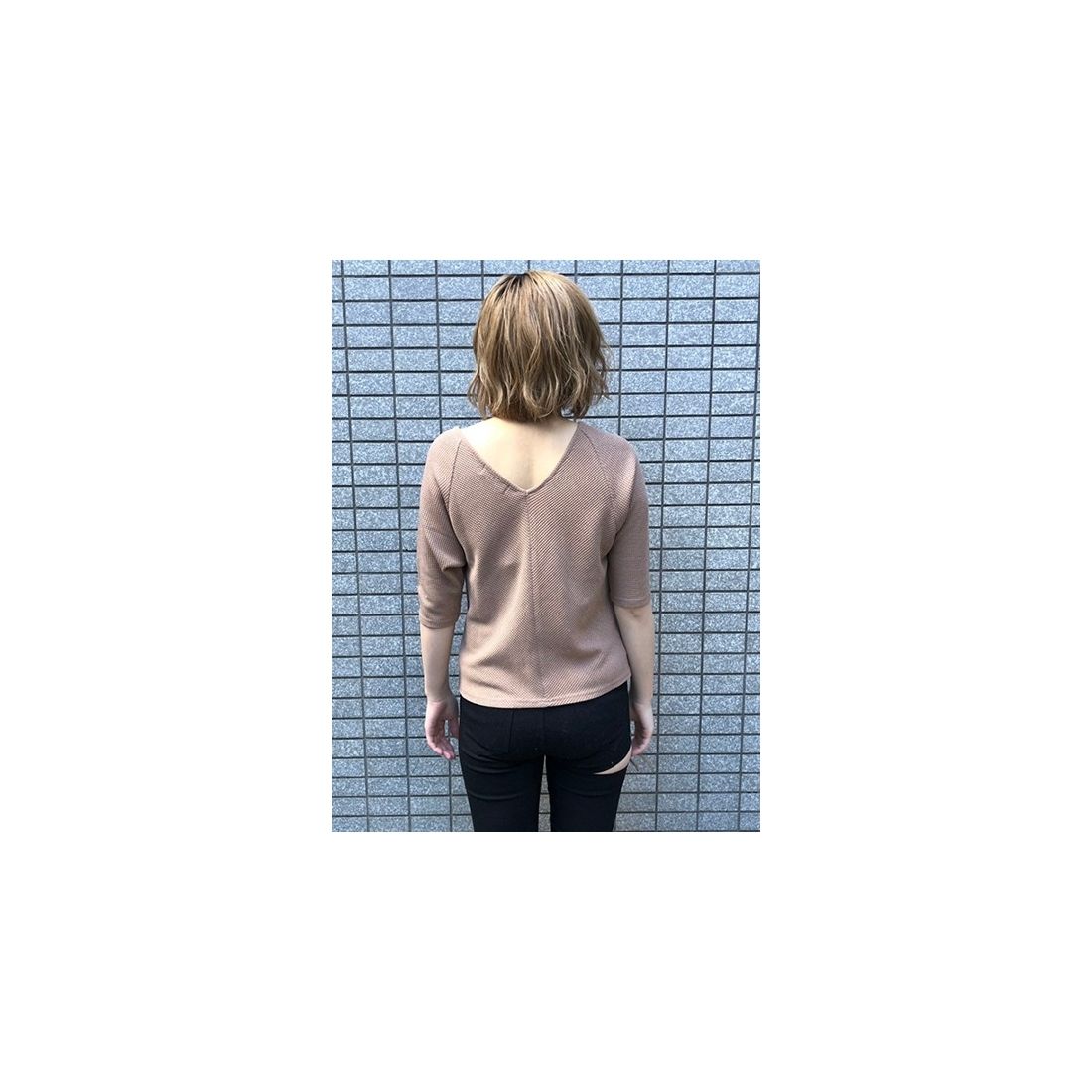 ENVYM ギャザールーズトップス ベージュ