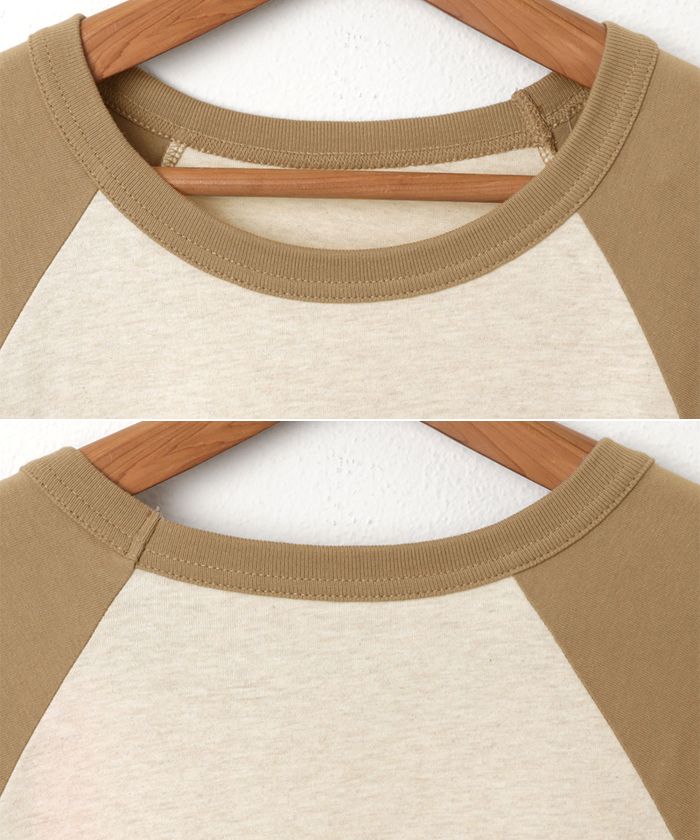 アンドミー andme 配色ラグラン 半袖 Tシャツワンピース