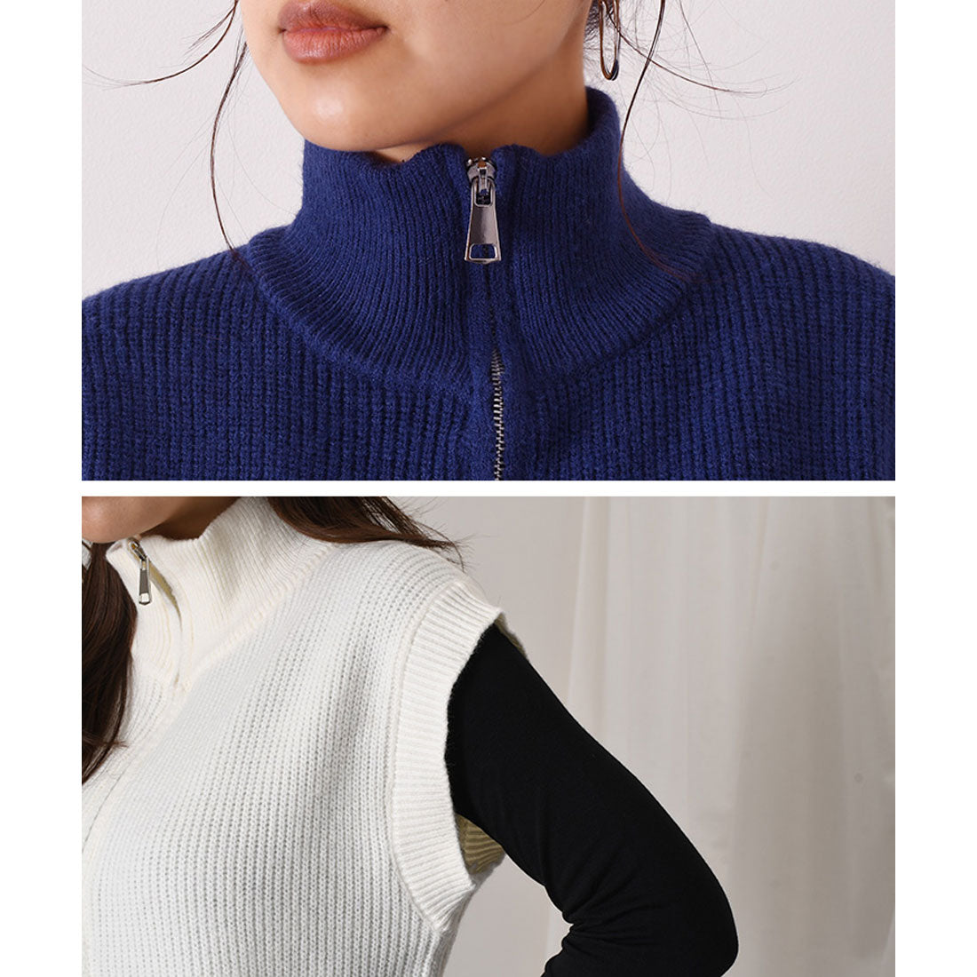 リアルスタイル REAL STYLE ニット ベスト レディース 羽織り 秋 冬 ハイネック ゆったり 洗える ウォッシャブル 体型カバー 首カバー 冷え 寒さ対策 防寒 （ベージュ） ベージュ