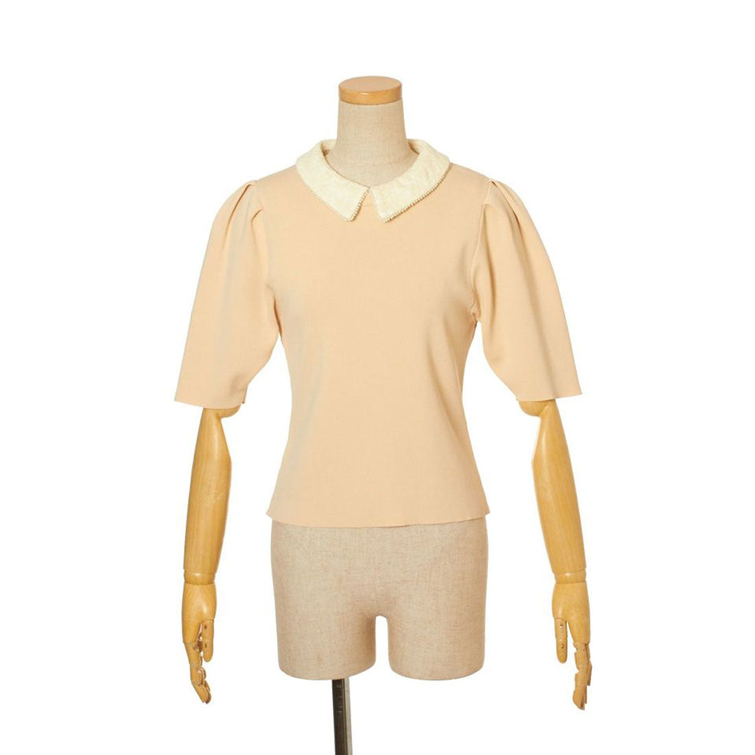 フィント F i.n.t 【an another angelus】パール使いレース衿ニットプルオーバー【洗える】 （IVORY） IVORY