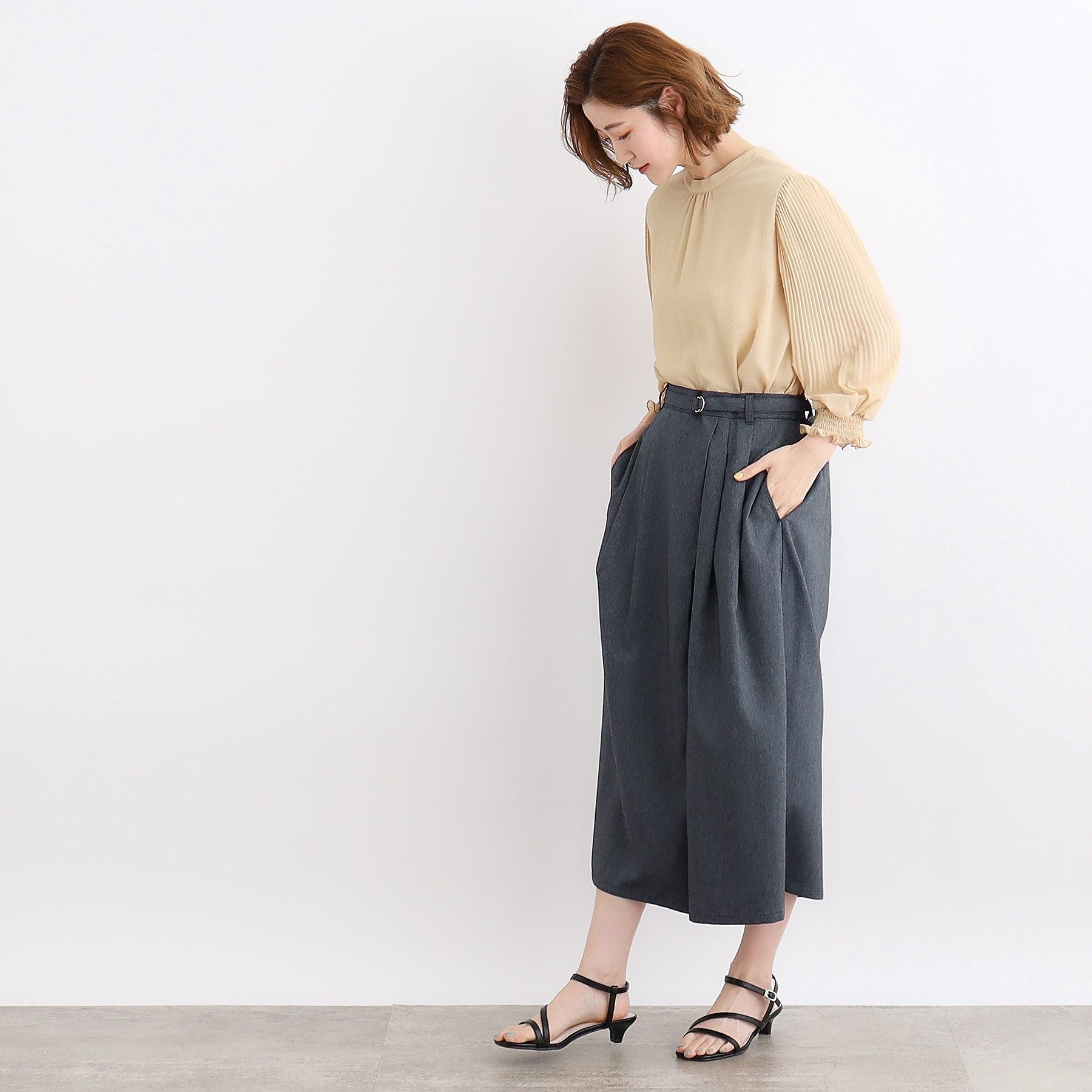 グローブ grove デニム調ラップスカーチョ