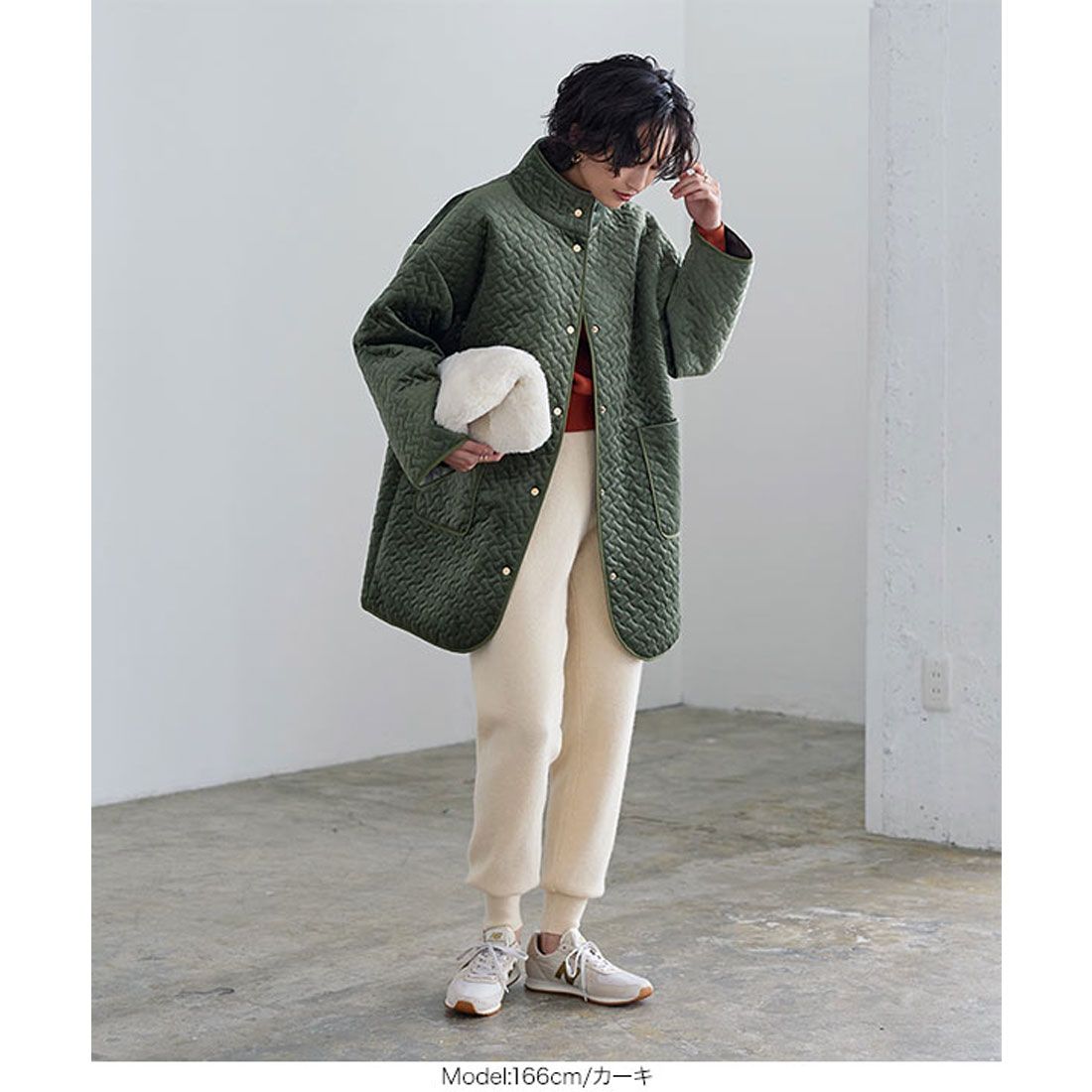 KOBE LETTUCE Quilted velour padded coat [K1206]