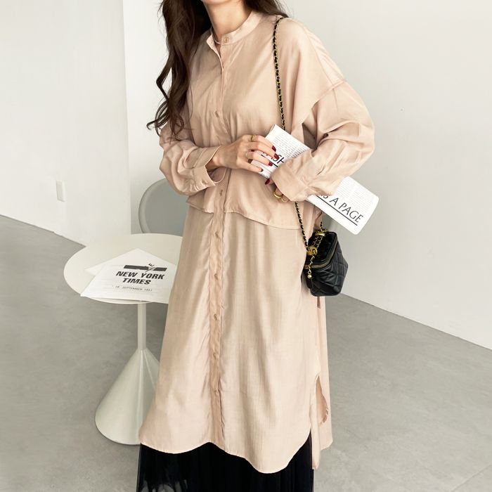 GeeRA Cape-style design shirt dress