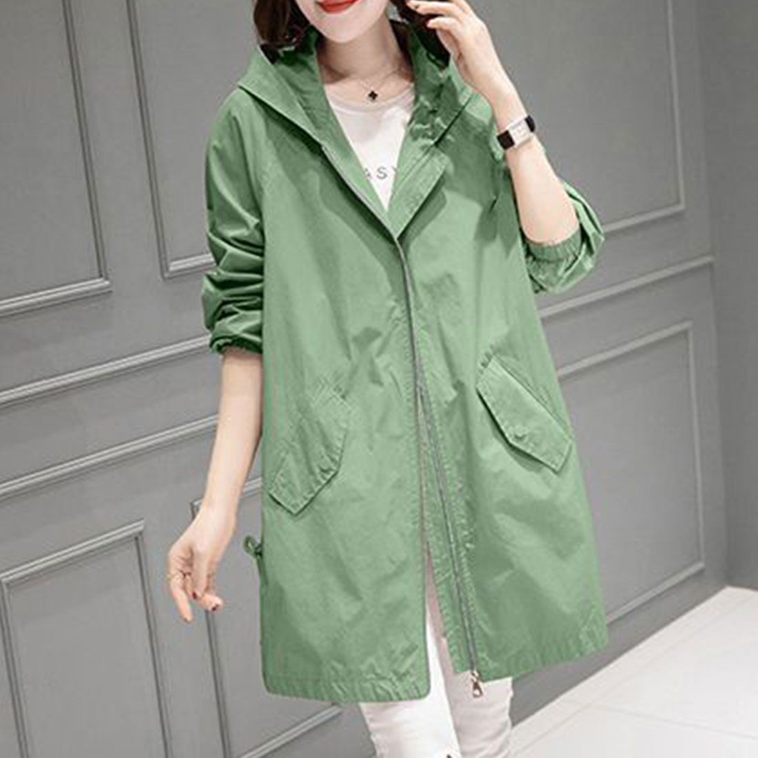 アミュレット Amulet マウンテンパーカー レディース アウター 春 秋 秋服 冬服 無地 フード 10代 20代 30代 体型カバー カジュアル ポケット 長袖