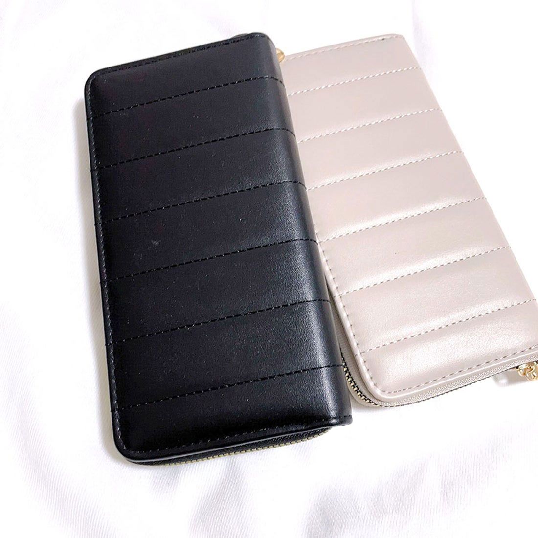 ショッピングゴー shoppinggo レディース メンズ 使いやすい長財布 ラウンドファスナー ウォレット 大容量長財布 型押し サイフ 小銭入れあり 男女兼用