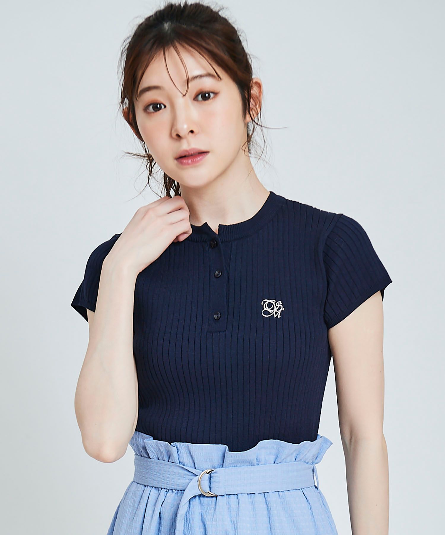 トランテアン ソン ドゥ モード 31 Sons de mode シャツ襟付き2WAYリブニット