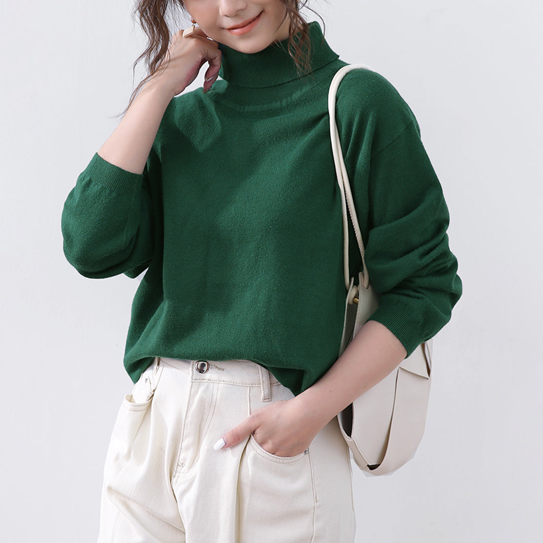 ドゥー ベル Doux Belle 秋新作 洗えるニット レディース/ トップス/ ニット カシミアタッチニット 長袖 秋 冬 オフィス （ブラック） ブラック