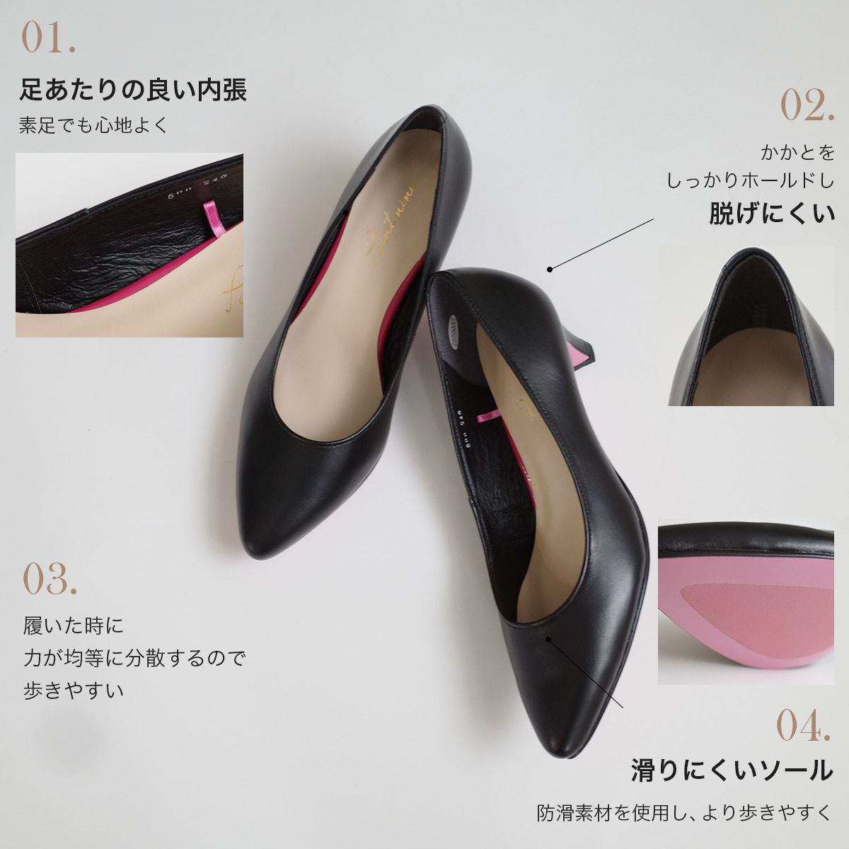 ポインターシューズ バイアミアミ ポインターシューズ byAmiAmi 【本革】5cmヒールパンプス 革パンプス パンプス 日本製 本革 ビジネス 通勤  PO-PTN500