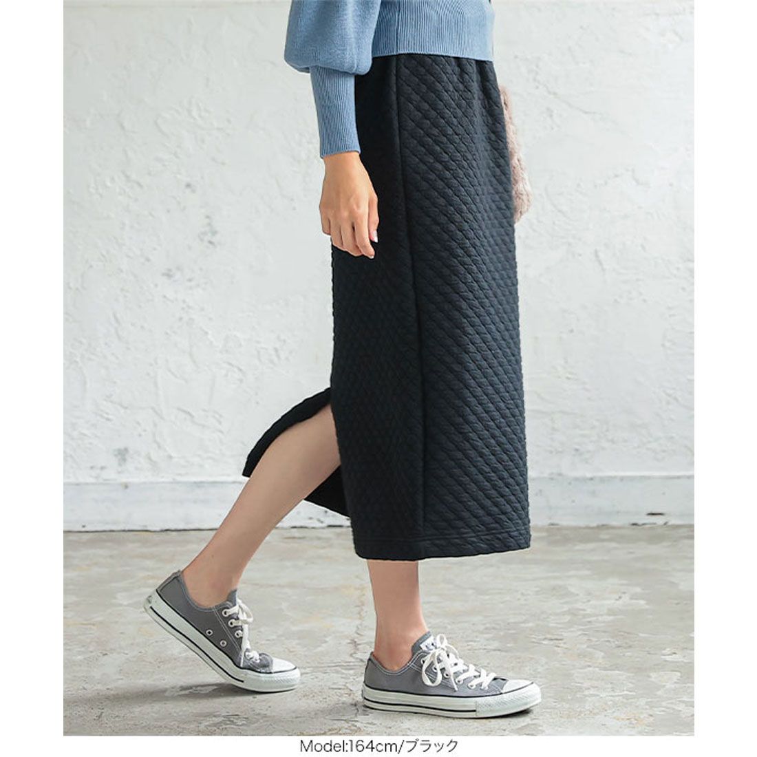 KOBE LETTUCE Quilted Narrow Skirt [M3423]