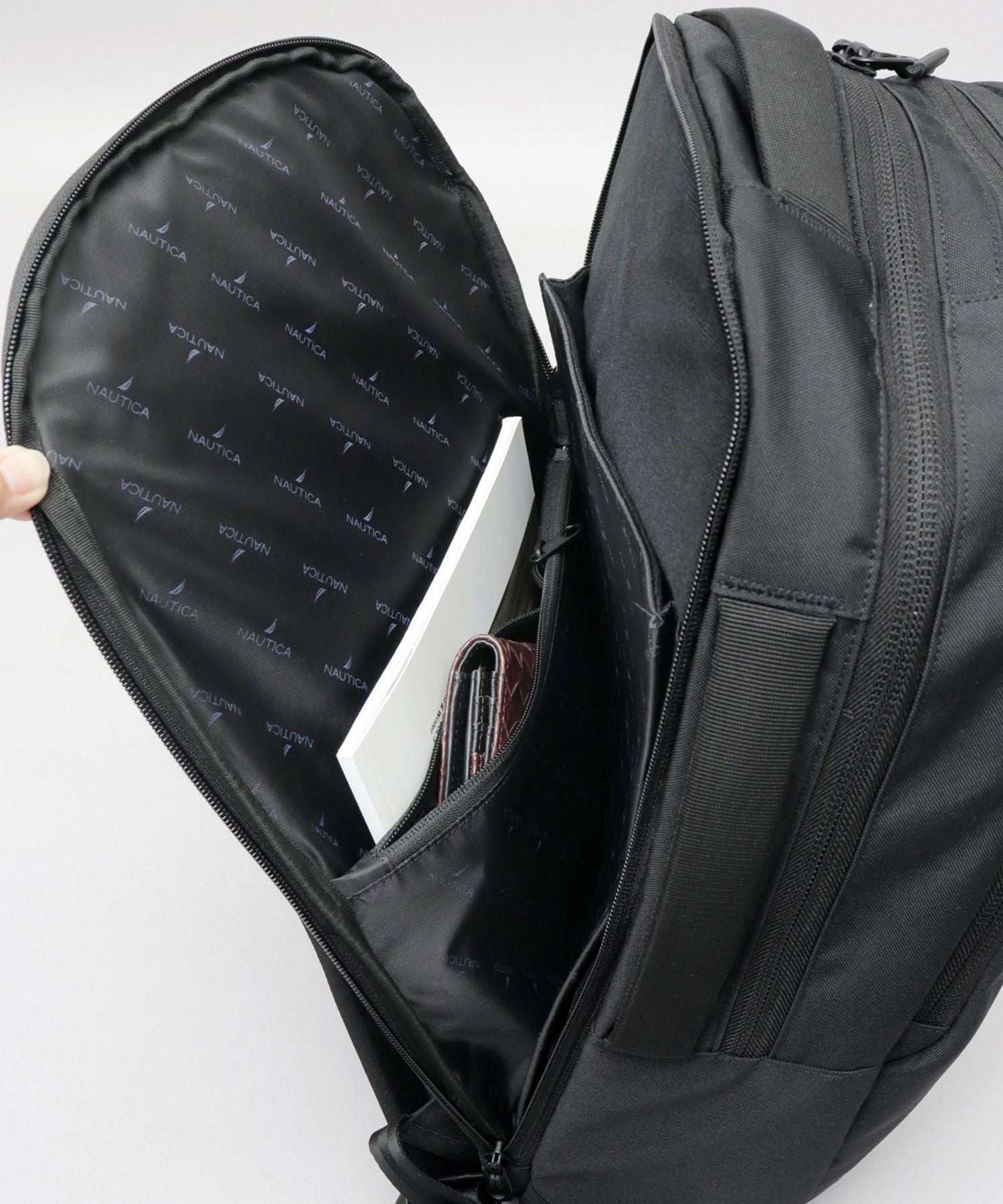 NAUTICA ブラック リュック NAUTICA Backpack Business Backpack Men's Black Simple Water-Repellent