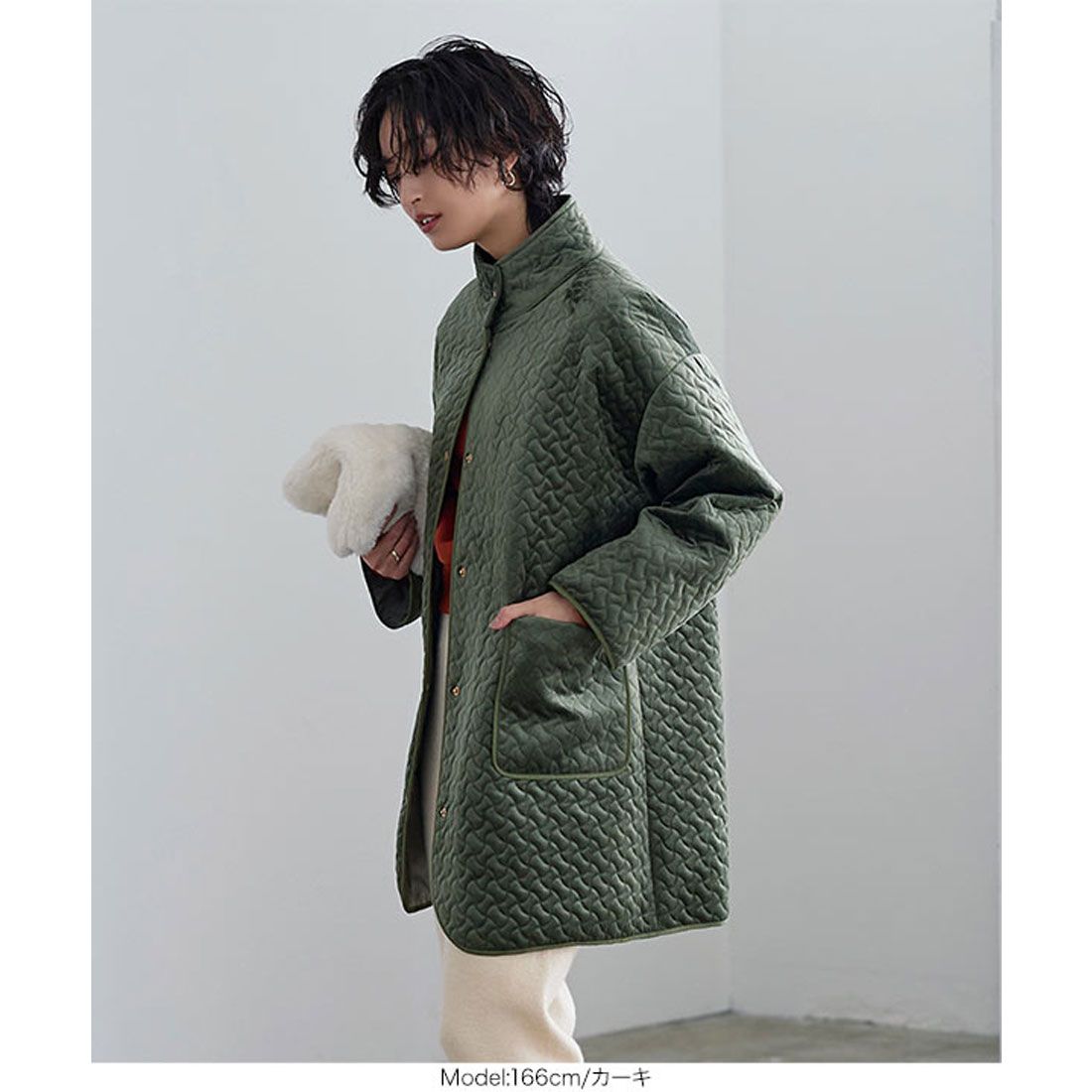 KOBE LETTUCE Quilted velour padded coat [K1206]