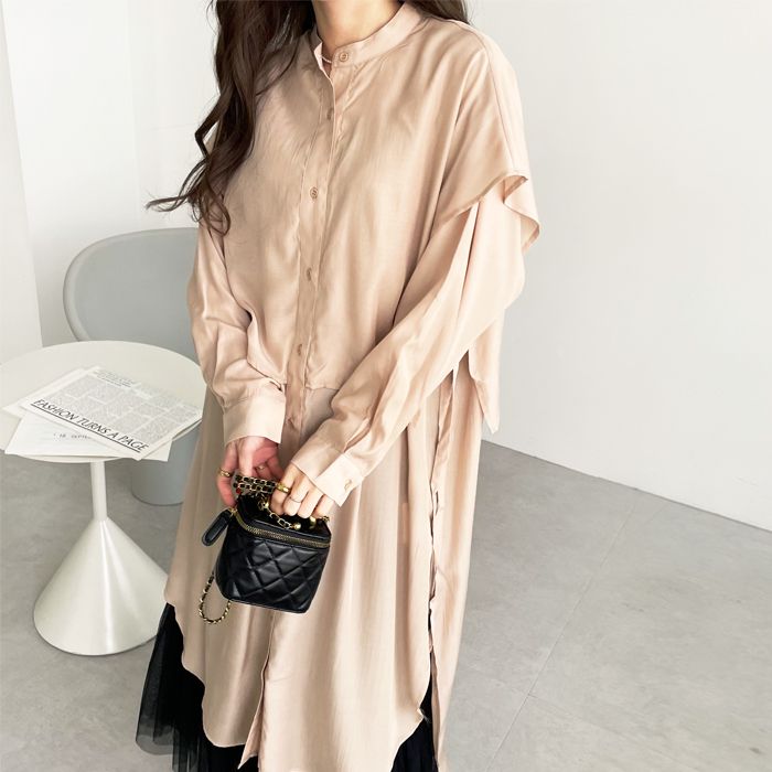 GeeRA Cape-style design shirt dress