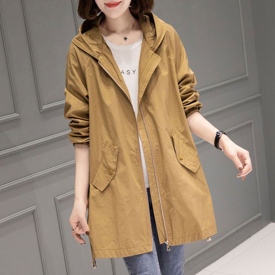 アミュレット Amulet マウンテンパーカー レディース アウター 春 秋 秋服 冬服 無地 フード 10代 20代 30代 体型カバー カジュアル ポケット 長袖