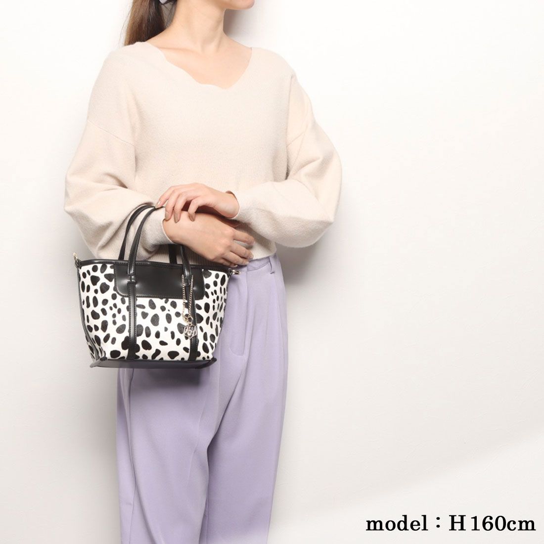 BASE Tote bag Shoulder bag 2way 2way bag Handbag Genuine leather Leather Leopard Dalmatian Zebra Animal pattern Brushed Elegant Mini Mini bag Mini shoulder Small Women Adult Ladies Autumn Winter BAG